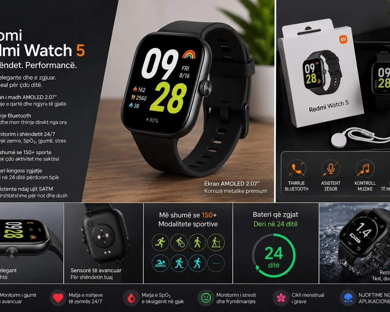 Xiaomi Redmi Watch 5 -2.07, AMOLED, Bluetooth, 150+ Sport