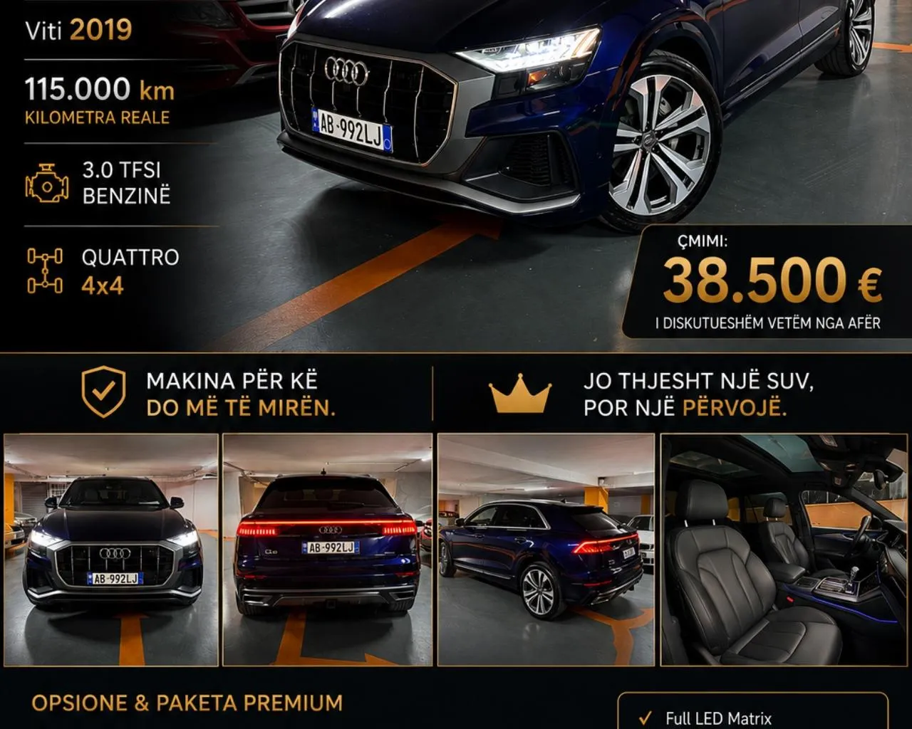 Shitet AUDI Q8 3.0 TFSI QUATTRO FULL OPTIONS 2019